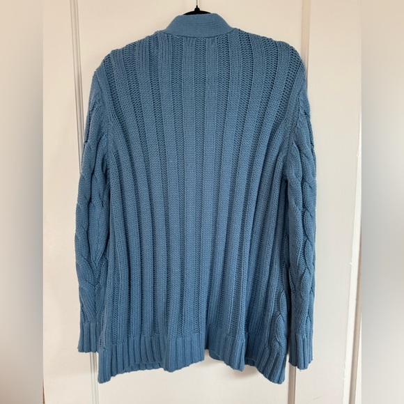 Cozy Blue Cable Knit Cardigan - Picture 6 of 7